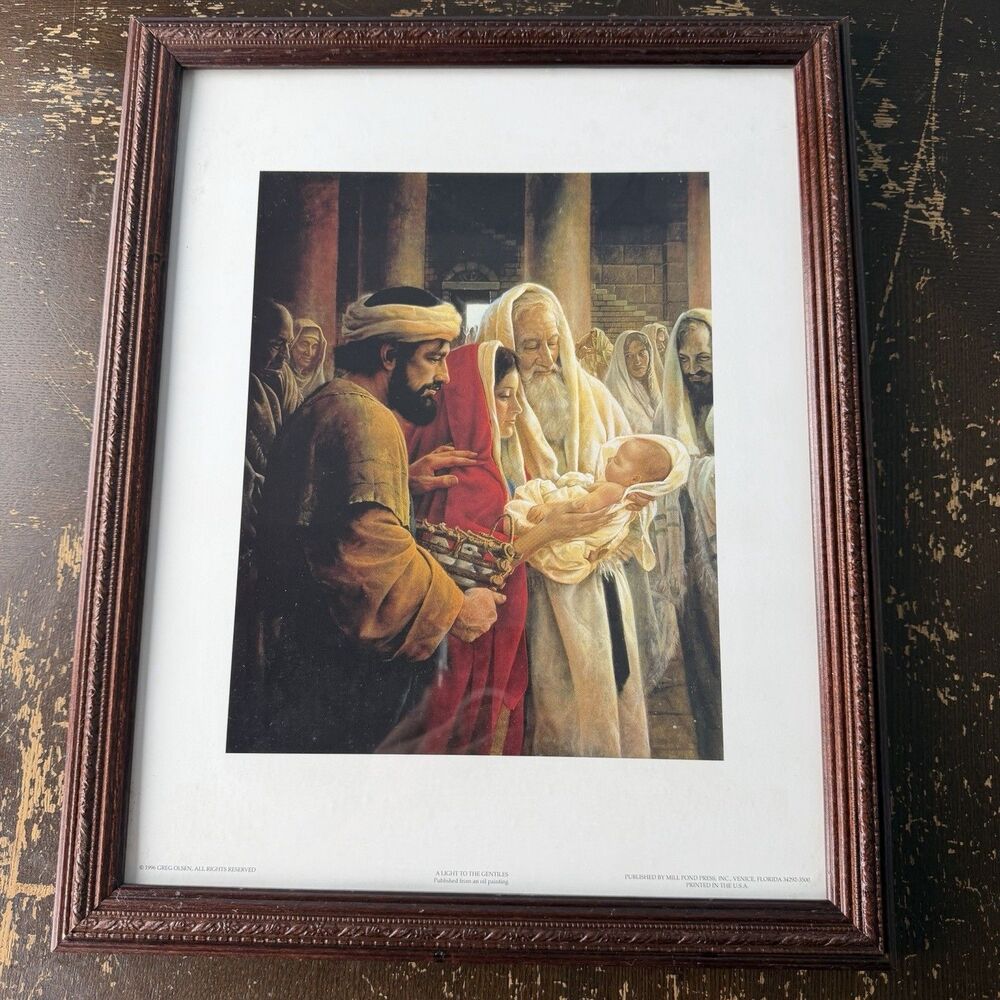 Greg Olsen Light to the Gentiles 1996 Framed Print Mill Pond Jesus Temple 13x16